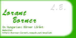 lorant borner business card
